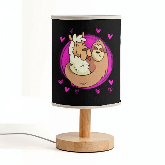 Llama I love my sloth darling love Valentine's Day Fabric Lamps