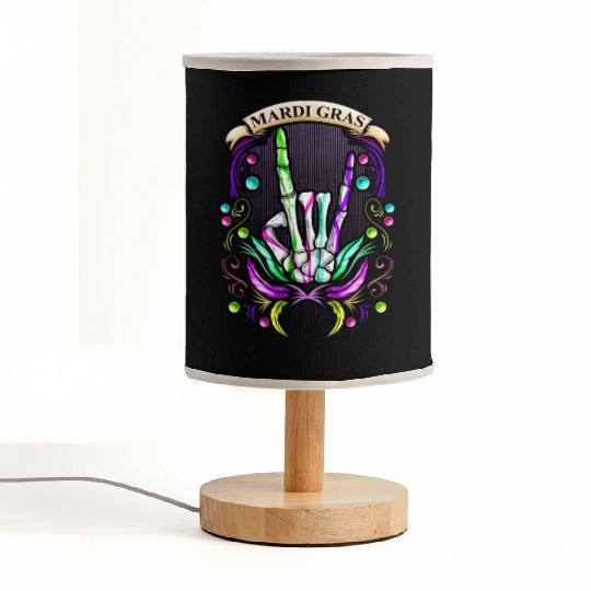 Rocking Skeleton Hand Showing Sign Of The Horns Fabric Lamps