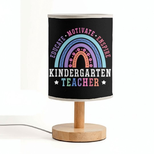 Educate Motivate Inspire Kindergarten Teacher Fabric Lamps