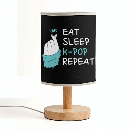 Eat Sleep Kpop Repeat Finger Heart Korean Pop Musi Fabric Lamps