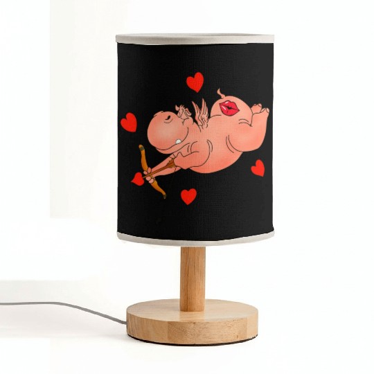 Hippo Cupid. Happy Valentine's Day Fabric Lamps
