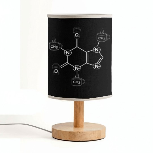 caffeine molecule for coffee lover Fabric Lamps