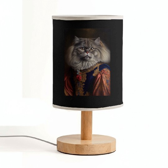 British Longhair King Cat Breed Portrait Royal Ren Fabric Lamps