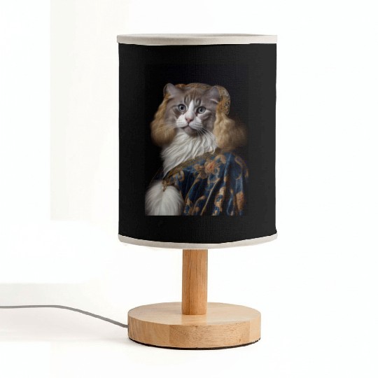 American Curl Princess Cat Breed Portrait Royal Re Fabric Lamps