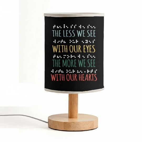 Less We See Eyes More Heart Braille Alphabet Retro Fabric Lamps