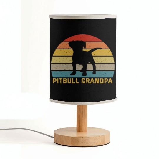 Pitbull Grandpa For Pitbull Dog Lover Fabric Lamps