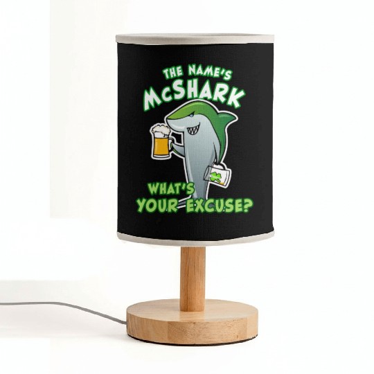 St Patricks Day Shark Funny Beer Drinking Fabric Lamps