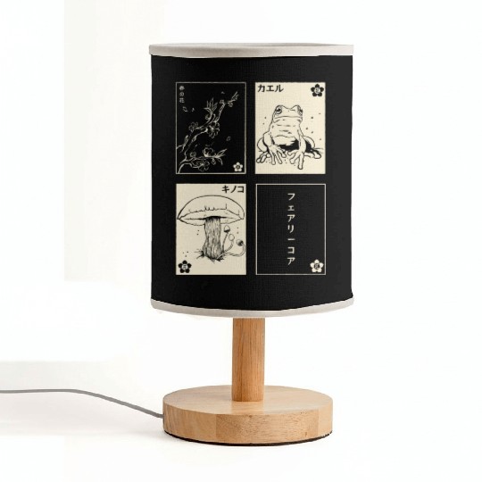 Cottagecore Tarot Cards Fungi Frog Goblincore Fabric Lamps