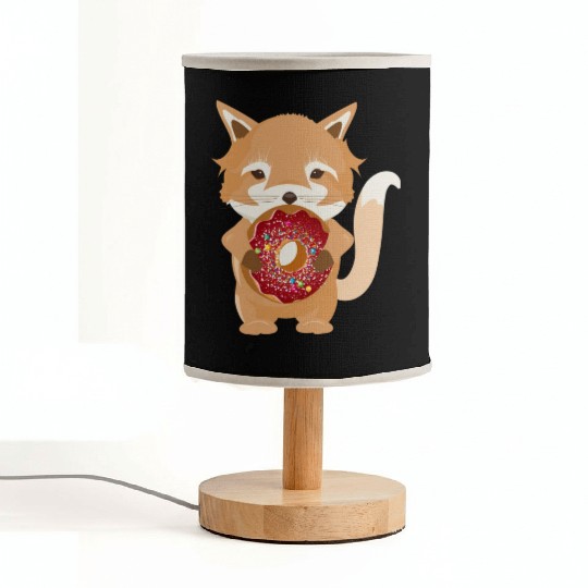 magical little fox with delicious donut Fabric Lamps