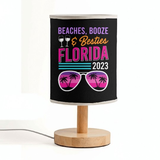 Beach Booze Besties Florida Vacation Spring Break Fabric Lamps