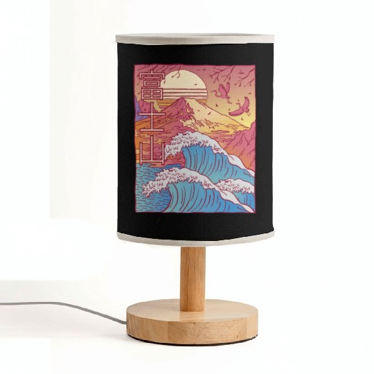 LoFi Vaporwave Kanagawa Wave Fuji Aesthetic Japan Fabric Lamps