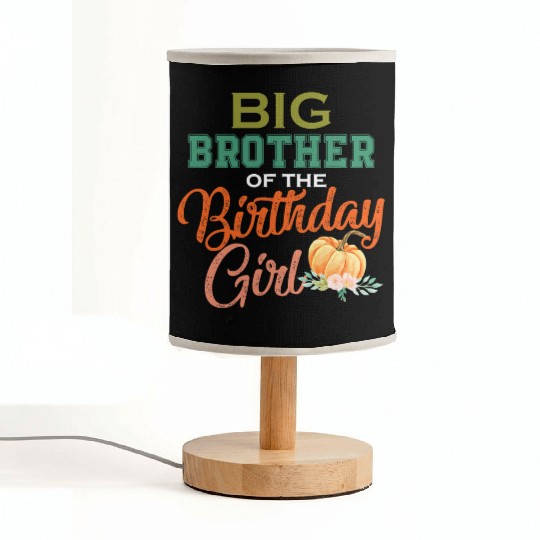 Big Brother of Birthday Girl Pumpkin Matching Fabric Lamps