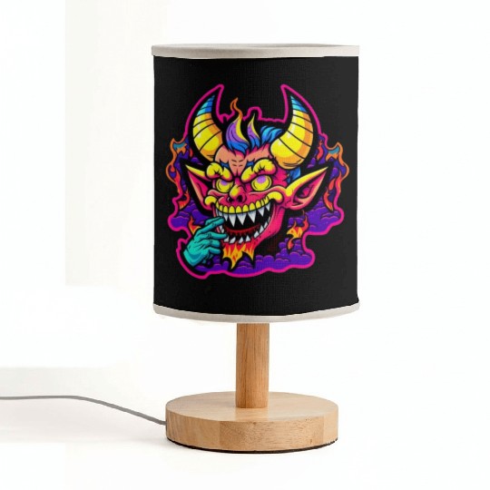 90's Style Neon Cartoon Crazy Devil Fabric Lamps