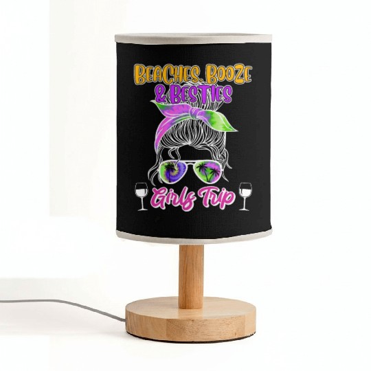 Beaches Booze Besties Girls Trip Spring Break Fabric Lamps