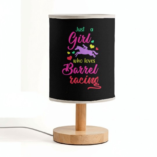 Girl Horse Barrel Racing Fabric Lamps