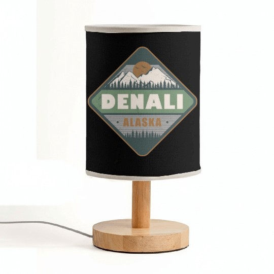 Denali Alaska US Vintage Hiking Design Fabric Lamps