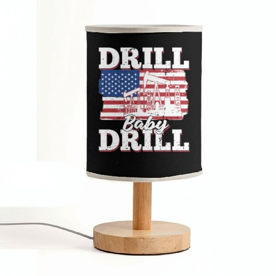 Oilfield Oil Drilling Us Flag Drill Baby Drill Fabric Lamps
