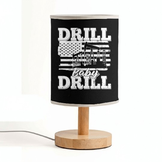 Oilfield Oil Drilling Us Flag Drill Baby Drill Fabric Lamps