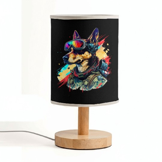 Dog Pilot German Shepherd for Aviation and Dog Fabric Lamps
