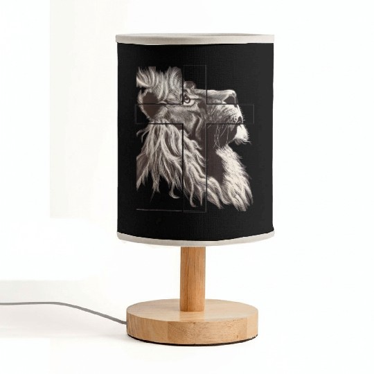 Lion Love Cross God Savior Church Christian Gift C Fabric Lamps