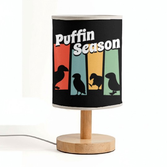 Funny Puffin Season Retro Vintage Puffin Lover Fabric Lamps