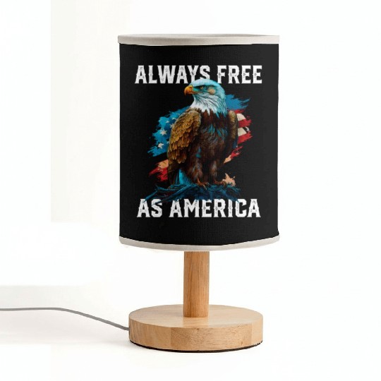 Always Free as America American Bald Eagle USA Fabric Lamps