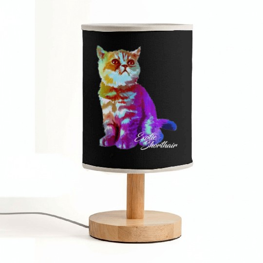 Colorful Exotic Shorthair Cat Funny Kitties Lover Fabric Lamps