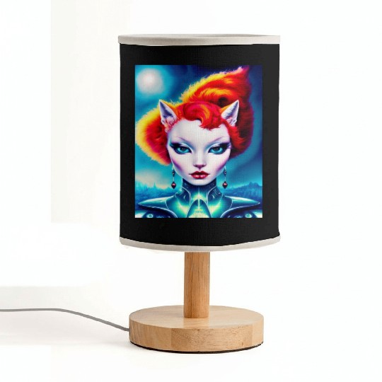 "Alien Cat Woman" Fabric Lamps