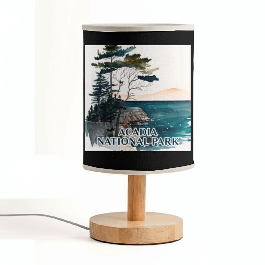 Acadia National Park Watercolor Fabric Lamps