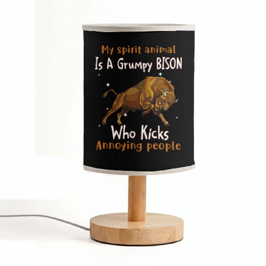 My Spirit animal Is A Grumpy Bison Fabric Lamps