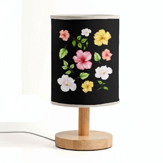 Coconut Girl Aesthetic Hibiscus Flowers Fabric Lamps