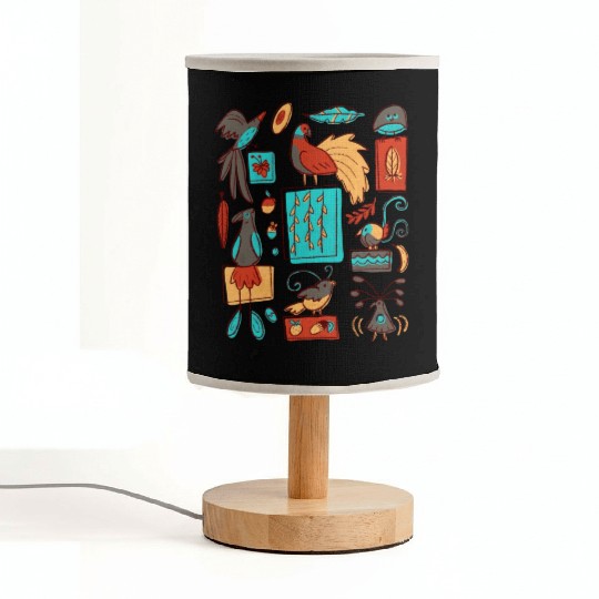 Retro 1950s Birds Of Paradise Pattern Fabric Lamps