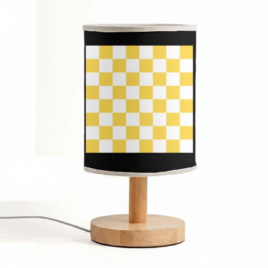 Yellow checker rectangle background. Fabric Lamps