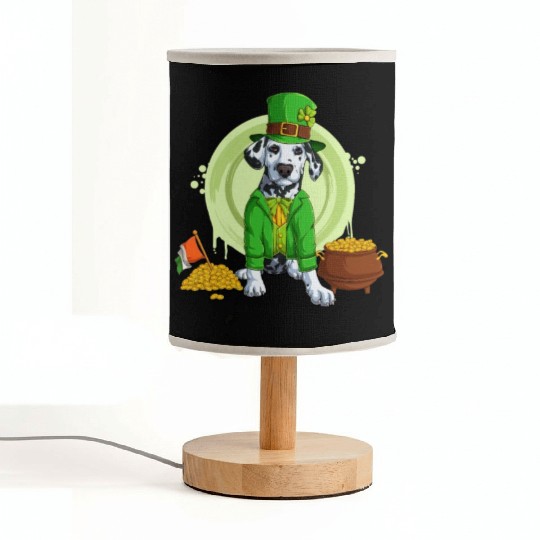 Dalmatian Puppy, Irish Flag, Gold, Shamrock Dog St Fabric Lamps