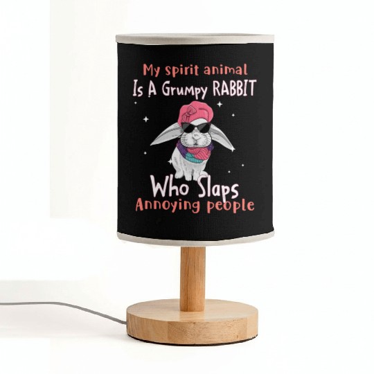 My Spirit animal Is A Grumpy Rabbit Fabric Lamps