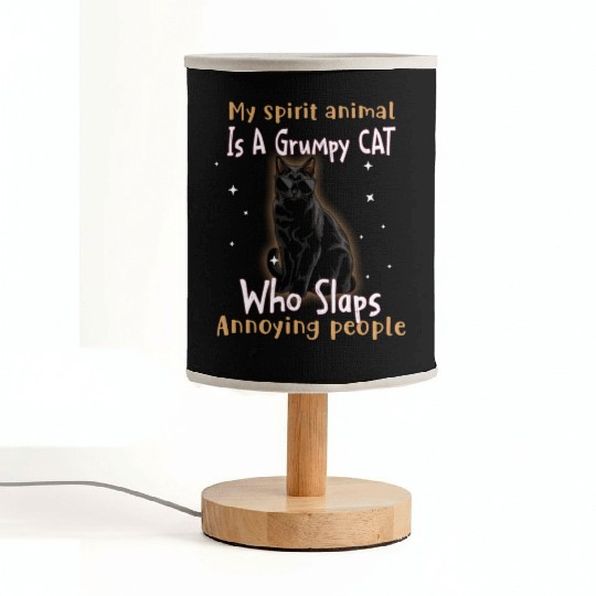 My Spirit animal Is A Grumpy Cat Fabric Lamps