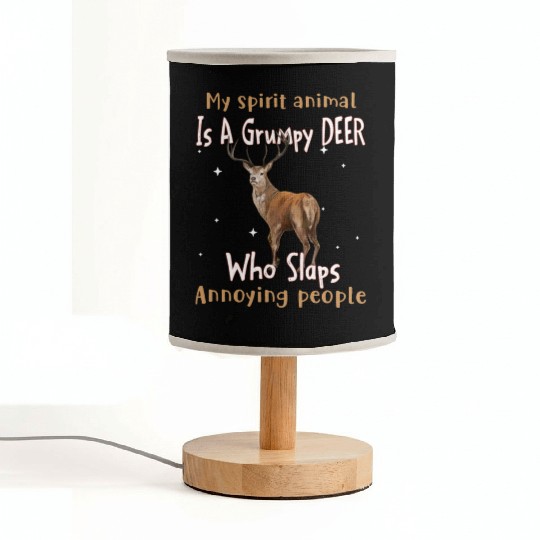 My Spirit animal Is A Grumpy Deer Fabric Lamps