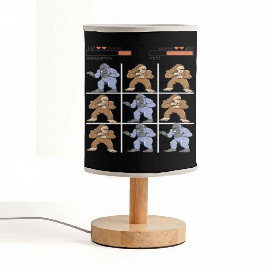 Tic Tac Toe Sasquatch vs. Yeti Fabric Lamps