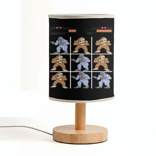 Tic Tac Toe Sasquatch vs. Yeti Fabric Lamps