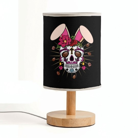 Happy Easter Sunday Bunny El Dia De Los Muertos Fabric Lamps