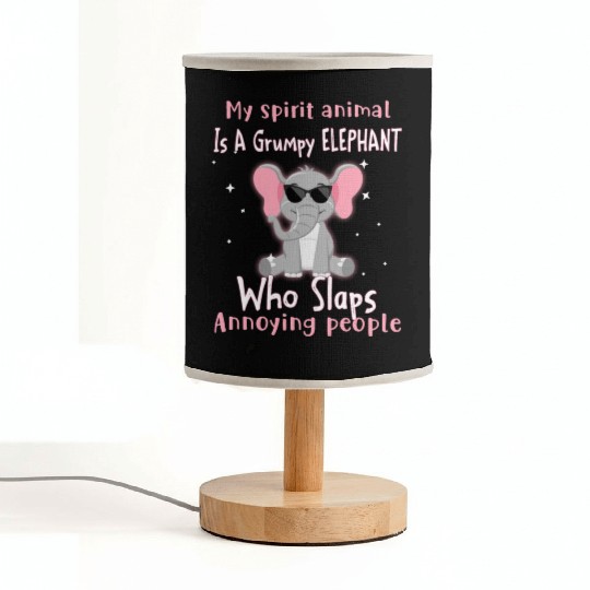 My Spirit animal Is A Grumpy Elephant Fabric Lamps