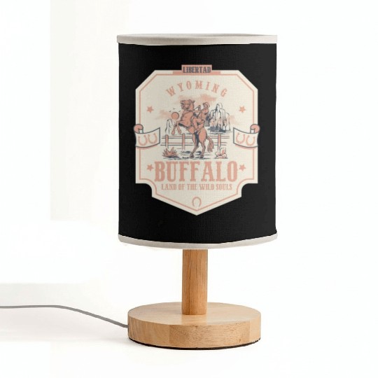 buffalo wyoming wild west town Fabric Lamps