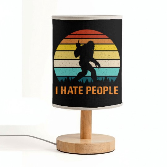 Funny Bigfoot i Hate People Fabric Lamps