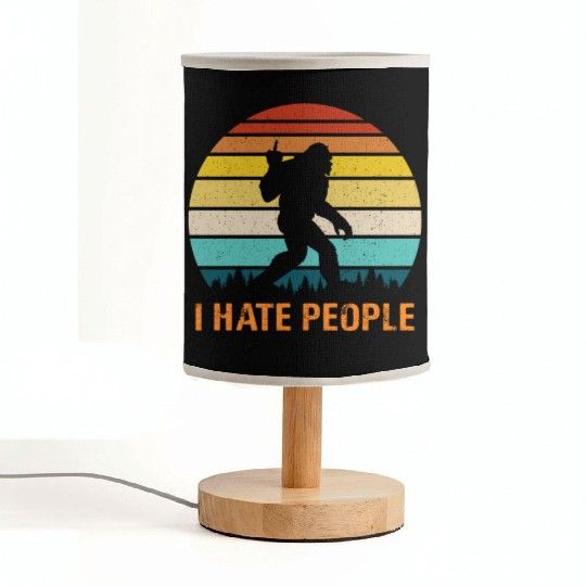 Funny Bigfoot i Hate People Fabric Lamps