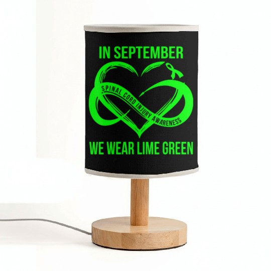 In September We Wear Lime Green Spinal Cord Injury Fabric Lamps