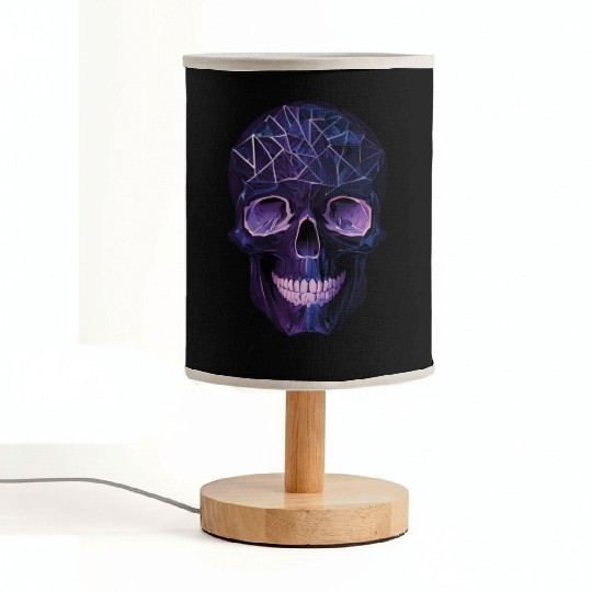 Purple Violet Geometric Design Skull Fabric Lamps