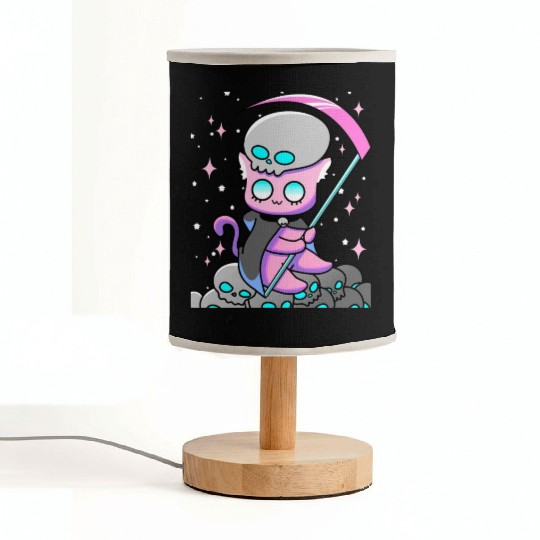 Kawaii Pastel Goth Anime Tarot Card Death Cute Wit Fabric Lamps