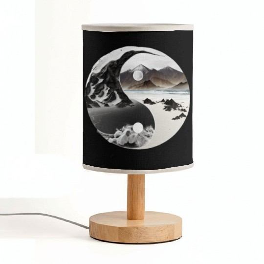 Ying Yang - mountains - beach Fabric Lamps