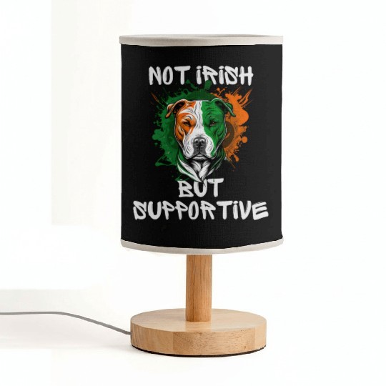 not irish but supportive pitbull mom Fabric Lamps