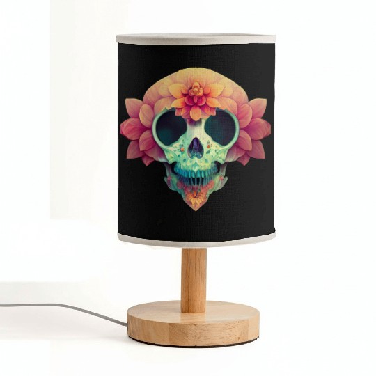Floral Skull Candy Fabric Lamps